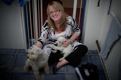 Murphy with his real mammy Lily and his new mammy