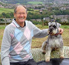 Max the Schnauzer with elderly man